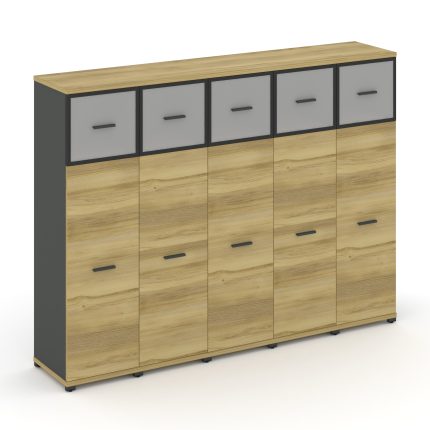 Concept Шкаф 5 узких секций, 4 ниши CN.STU-454 RMB A Дуб Винченцо/Антрацит/Металл Антрацит/Сатин 208