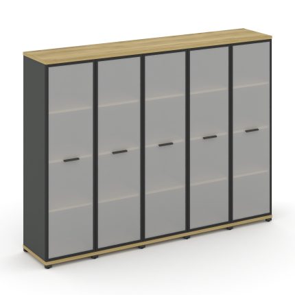 Concept Шкаф 5 узких секций, 4 ниши CN.STU-456 RMB A Дуб Винченцо/Антрацит/Металл Антрацит/Сатин 208