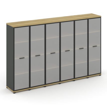 Concept Шкаф 6 узких секций, 4 ниши CN.STU-466 RMB A Дуб Винченцо/Антрацит/Металл Антрацит/Сатин 250