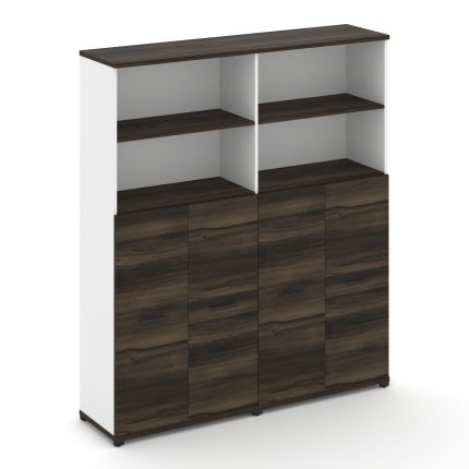 Concept Шкаф 2 широкие секции, 5 ниш CN.STS-524 B Дуб Мали/Белый Бриллиант/Металл Черный 1668*420*19