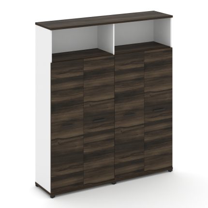 Concept Шкаф 2 широкие секции, 5 ниш CN.STS-526 B Дуб Мали/Белый Бриллиант/Металл Черный 1668*420*19