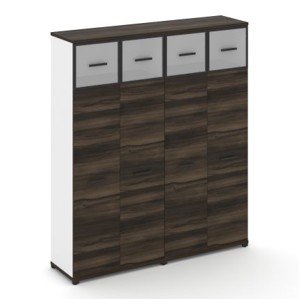 Concept Шкаф 2 широкие секции, 5 ниш CN.STS-527 RMB B Дуб Мали/Белый Бриллиант/Металл Черный/Сатин 1