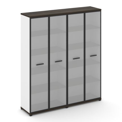 Concept Шкаф 2 широкие секции, 5 ниш CN.STS-528 RMB B Дуб Мали/Белый Бриллиант/Металл Черный/Сатин 1