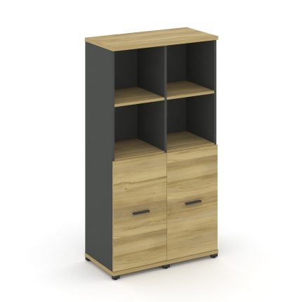 Concept Шкаф 2 узкие секции, 4 ниши CN.STU-421 A Дуб Винченцо/Антрацит/Металл Антрацит 836*420*1554