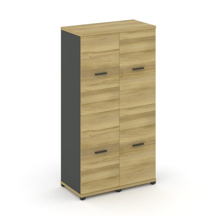 Concept Шкаф 2 узкие секции, 4 ниши CN.STU-422 A Дуб Винченцо/Антрацит/Металл Антрацит 836*420*1554