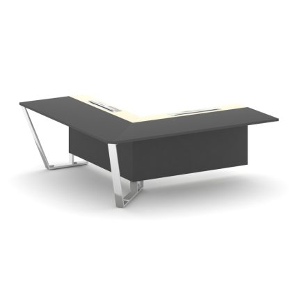 Steel Meet Завершающий угловой модуль левый MMK-PR.B.SPZOU-20(L) Антрацит/Ваниль Глянец/Нержавеющая