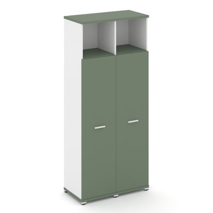 Concept Шкаф 2 узкие секции, 5 ниш CN.STU-526 W Кобо/Белый Бриллиант/Металл Белый 836*420*1922