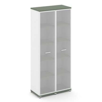 Concept Шкаф 2 узкие секции, 5 ниш CN.STU-528 RMW W Кобо/Белый Бриллиант/Металл Белый/Сатин 836*420*