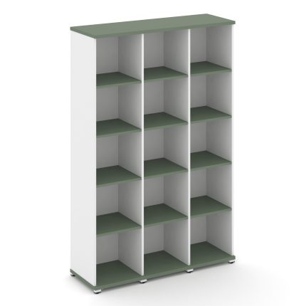 Concept Стеллаж 3 узкие секции, 5 ниш CN.STU-530 Кобо/Белый Бриллиант/Металл Белый 1252*420*1922