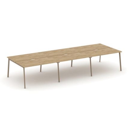 Estetica Рабочая станция 6 мест ES.D.RS-6.3-VP Тиквуд Светлый/Металл Латте 4140*1500*750