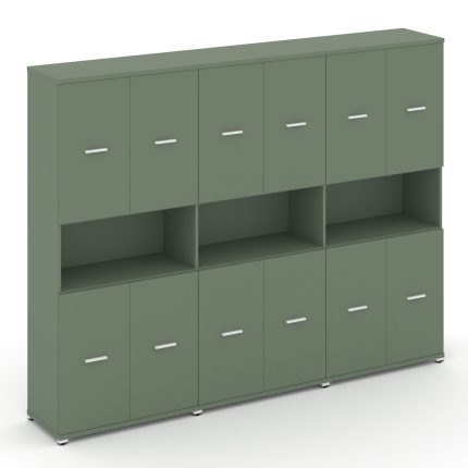 Concept Шкаф 3 широкие секции, 5 ниш CN.STS-533 W Кобо/Металл Белый 2500*420*1922