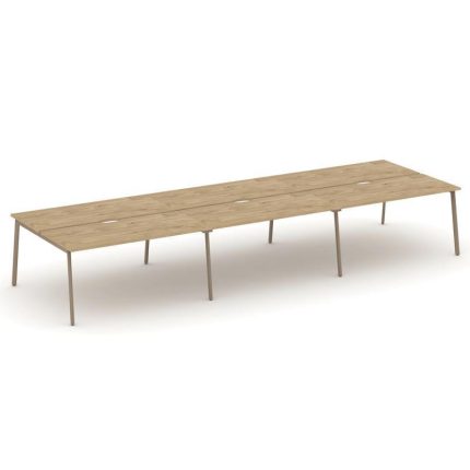 Estetica Рабочая станция 6 мест ES.D.RS-6.4-VP Тиквуд Светлый/Металл Латте 4740*1500*750