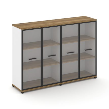 Concept Шкаф 2 широкие секции, 3 ниши CN.STS-326 RPB B Сандал Янтарный/Белый Бриллиант/Металл Черный