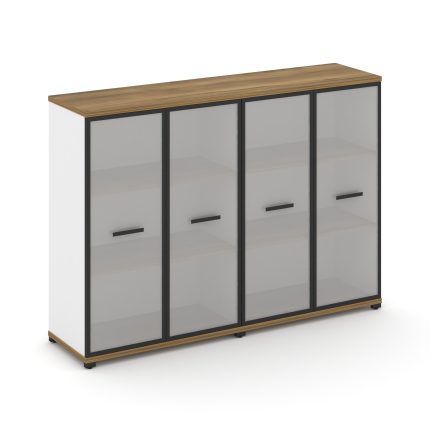 Concept Шкаф 2 широкие секции, 3 ниши CN.STS-326 RMB B Сандал Янтарный/Белый Бриллиант/Металл Черный