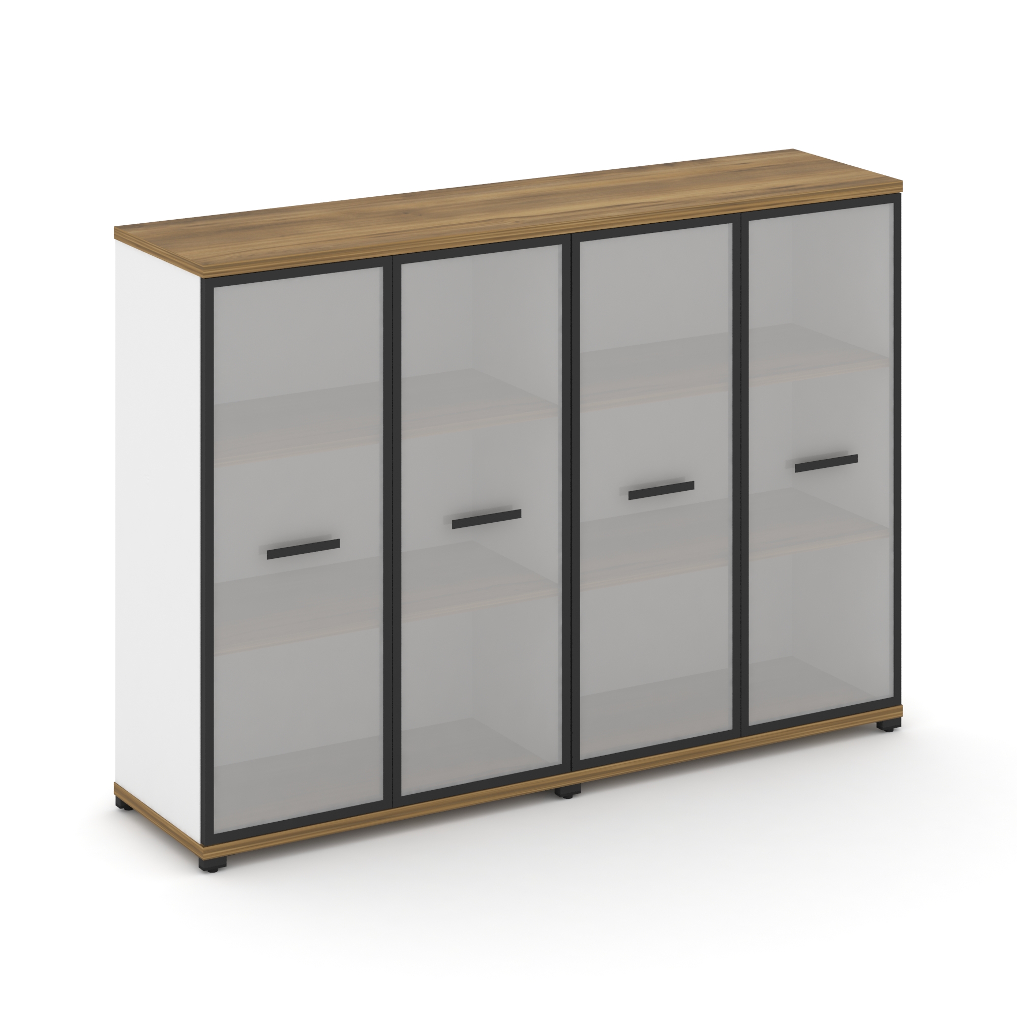 Concept Шкаф 2 широкие секции, 3 ниши CN.STS-326 RMB B Сандал Янтарный/Белый Бриллиант/Металл Черный