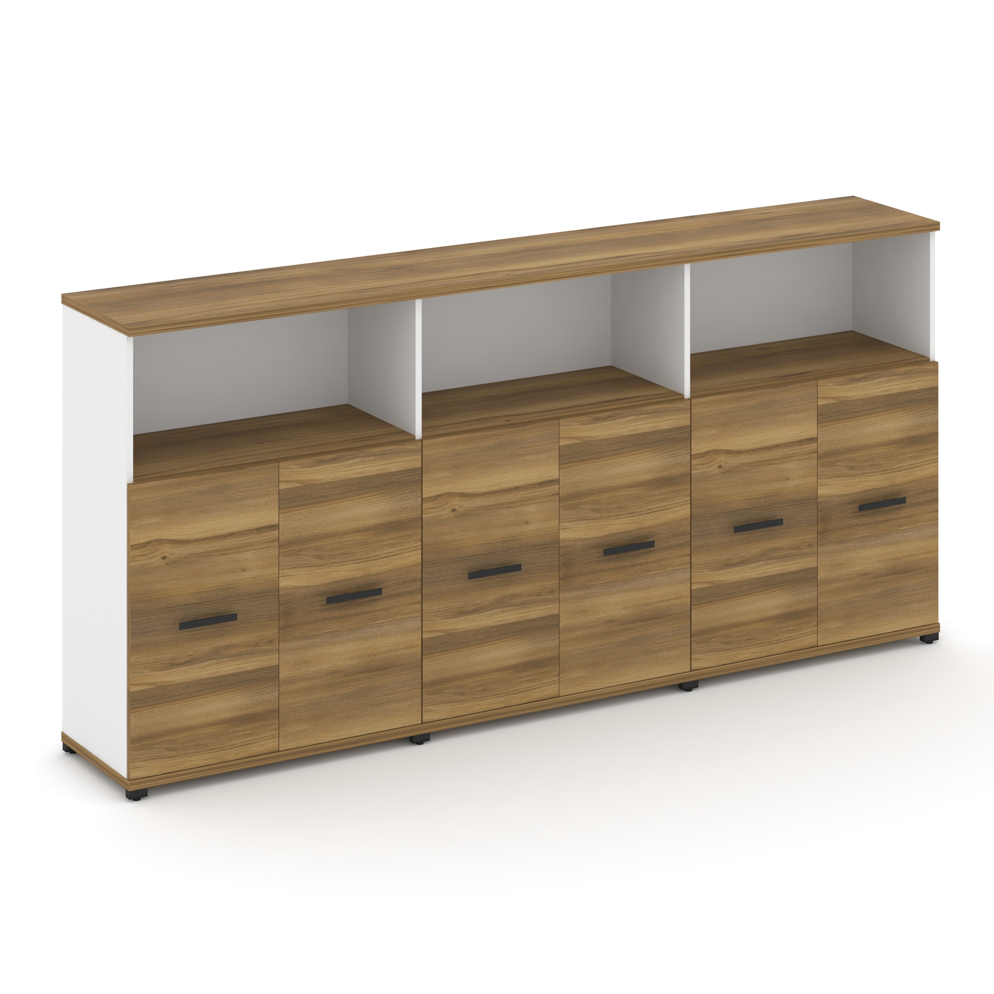 Concept Шкаф 3 широкие секции, 3 ниши CN.STS-333 B Сандал Янтарный/Белый Бриллиант/Металл Черный 250