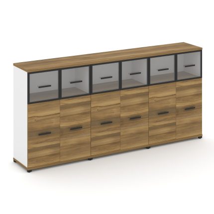 Concept Шкаф 3 широкие секции, 3 ниши CN.STS-334 RPB B Сандал Янтарный/Белый Бриллиант/Металл Черный