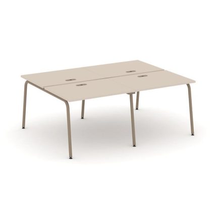 Estetica Рабочая станция 4 места ES.D.RS-4.1-LK Капучино/Металл Латте 1960*1500*750