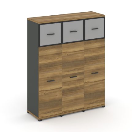 Concept Шкаф 3 узкие секции, 4 ниши CN.STU-434 RMB A Сандал Янтарный/Антрацит/Металл Антрацит/Сатин