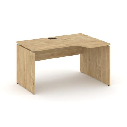 Style Project Стол рабочий эргоном. SN-D.SPA-011(R) Тиквуд Светлый/Черная Заглушка 1380*700/980*750