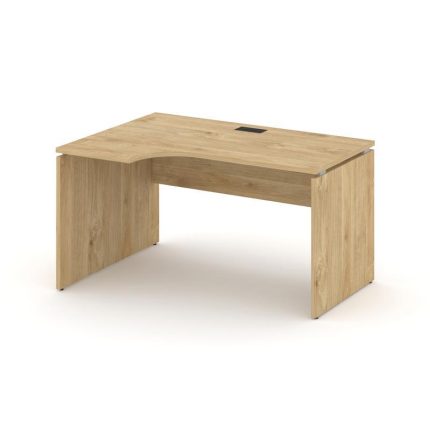 Style Project Стол рабочий эргоном. SN-D.SPA-001(L) Тиквуд Светлый/Черная Заглушка 1380*600/980*750