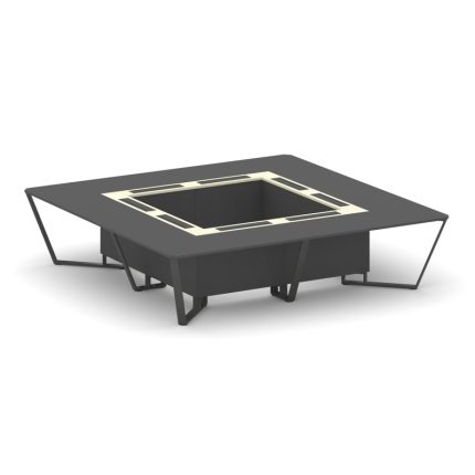 Steel Meet Стол переговорный квадратный KMK-PR.B.SP-16K Антрацит/Ваниль Глянец/Металл Антрацит 3200*