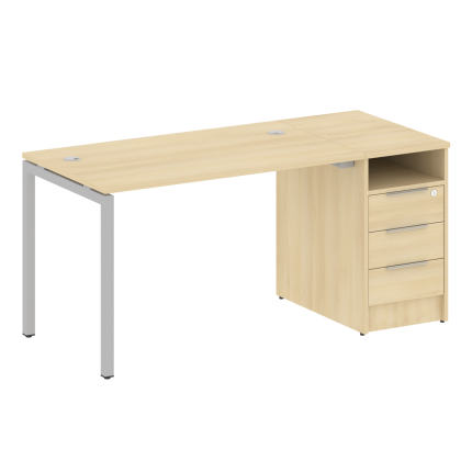 Metal System Quattro Рабочая станция с тумбой на П-образном м/к 40БП.РС-СТП-1.2 Акация Лорка/Металл