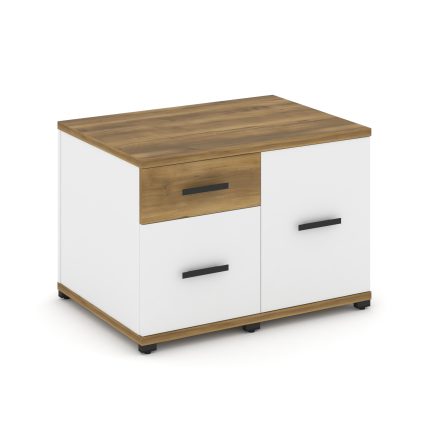 Concept Тумба приставная сервисная CN.TSR-001 B Сандал Янтарный/Белый Бриллиант/Металл Черный 836*60