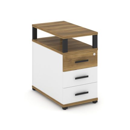 Concept Тумба приставная 3 ящ. с надставкой CN.TGP-001 B Сандал Янтарный/Белый Бриллиант/Металл Черн