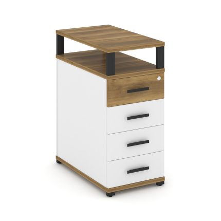 Concept Тумба опорная/приставная 4 ящ. с надставкой CN.TGO-003 B Сандал Янтарный/Белый Бриллиант/Мет