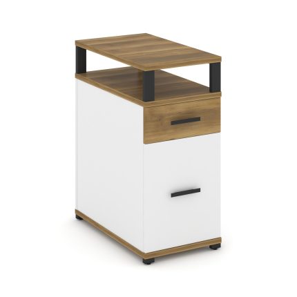 Concept Тумба опорная/приставная 1 ящ.+1 распаш. фасад с надставкой CN.TGO-006 B Сандал Янтарный/Бел