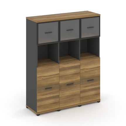 Concept Шкаф 3 узкие секции, 4 ниши CN.STU-435 RPB A Сандал Янтарный/Антрацит/Металл Антрацит/Прозра