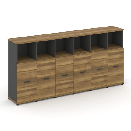 Concept Шкаф 6 узких секций, 3 ниши CN.STU-363 A Сандал Янтарный/Антрацит/Металл Антрацит 2500*420*1