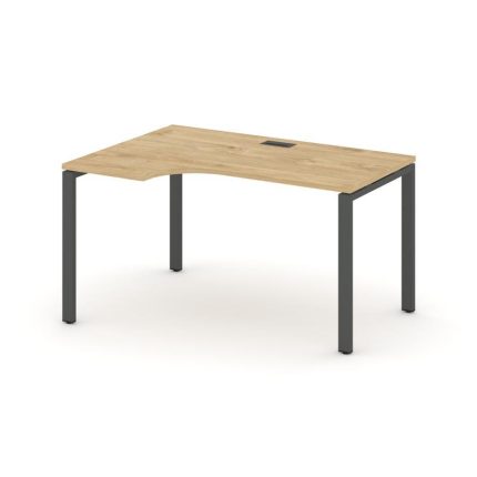 Style Project Стол рабочий эргоном. SN-6P.SPA-022(L) Тиквуд Светлый/Металл Антрацит 1580*800/980*750