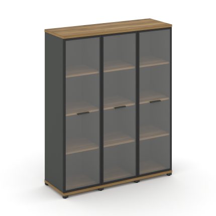 Concept Шкаф 3 узкие секции, 4 ниши CN.STU-436 RPB A Сандал Янтарный/Антрацит/Металл Антрацит/Прозра