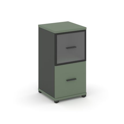 Concept Шкаф 1 узкая секция, 2 ниши CN.STU-212 RPB A Кобо/Антрацит/Металл Антрацит/Прозрачный 420*42