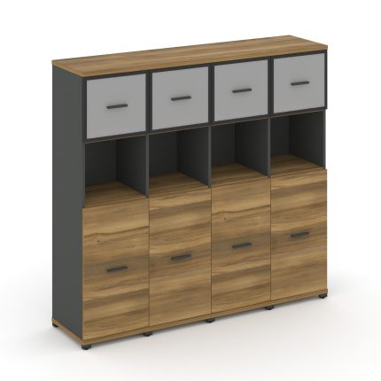 Concept Шкаф 4 узкие секции, 4 ниши CN.STU-445 RMB A Сандал Янтарный/Антрацит/Металл Антрацит/Сатин