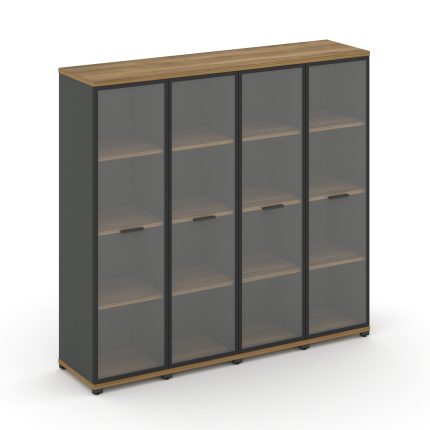 Concept Шкаф 4 узкие секции, 4 ниши CN.STU-446 RPB A Сандал Янтарный/Антрацит/Металл Антрацит/Прозра