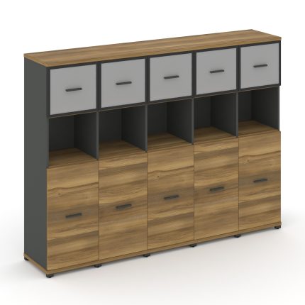 Concept Шкаф 5 узких секций, 4 ниши CN.STU-455 RMB A Сандал Янтарный/Антрацит/Металл Антрацит/Сатин