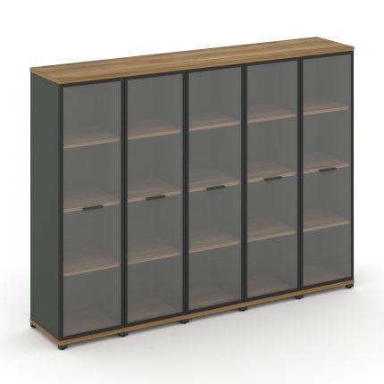 Concept Шкаф 5 узких секций, 4 ниши CN.STU-456 RPB A Сандал Янтарный/Антрацит/Металл Антрацит/Прозра