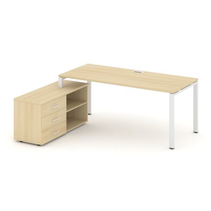 Style Project Direct Стол письменный с греденцией левой SN-6P.SRG-015.M(L) Акация Лорка/Металл Белый