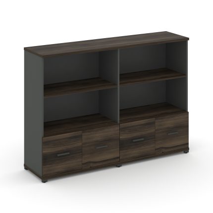 Concept Шкаф 2 широкие секции, 3 ниши CN.STS-321 A Дуб Мали/Антрацит/Металл Антрацит 1668*420*1186