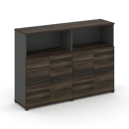 Concept Шкаф 2 широкие секции, 3 ниши CN.STS-323 A Дуб Мали/Антрацит/Металл Антрацит 1668*420*1186