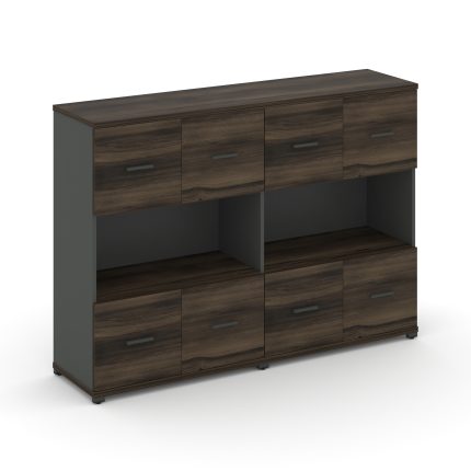 Concept Шкаф 2 широкие секции, 3 ниши CN.STS-325 A Дуб Мали/Антрацит/Металл Антрацит 1668*420*1186
