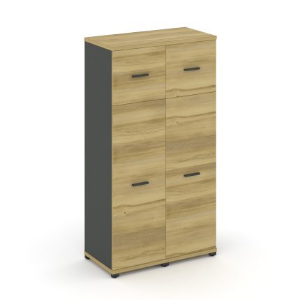 Concept Шкаф 2 узкие секции, 4 ниши CN.STU-424 A Дуб Винченцо/Антрацит/Металл Антрацит 836*420*1554