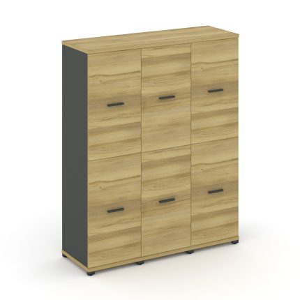 Concept Шкаф 3 узкие секции, 4 ниши CN.STU-432 A Дуб Винченцо/Антрацит/Металл Антрацит 1252*420*1554