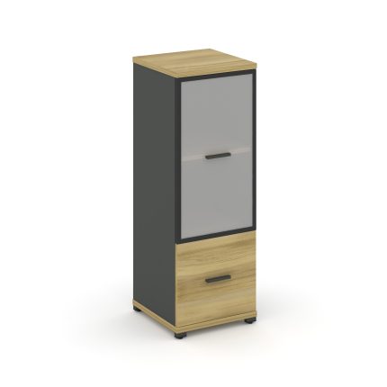 Concept Шкаф 1 узкая секция, 3 ниши CN.STU-312 RMB A Дуб Винченцо/Антрацит/Металл Антрацит/Сатин 420