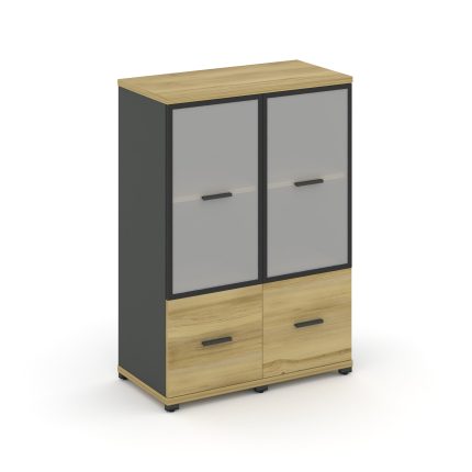 Concept Шкаф 2 узкие секции, 3 ниши CN.STU-322 RMB A Дуб Винченцо/Антрацит/Металл Антрацит/Сатин 836