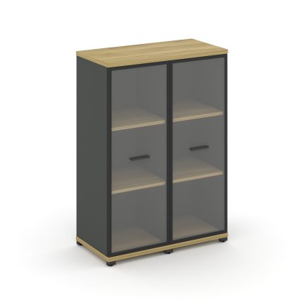 Concept Шкаф 2 узкие секции, 3 ниши CN.STU-326 RPB A Дуб Винченцо/Антрацит/Металл Антрацит/Прозрачны