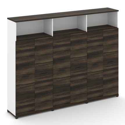 Concept Шкаф 3 широкие секции, 5 ниш CN.STS-536 B Дуб Мали/Белый Бриллиант/Металл Черный 2500*420*19